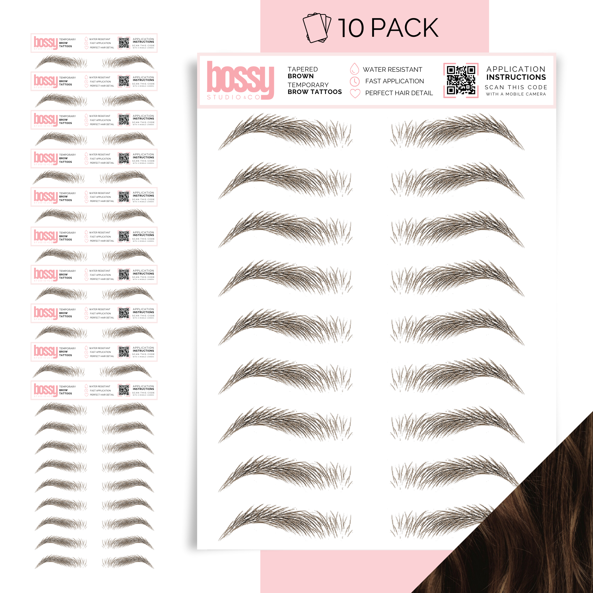 Temporary Brow Tattoo 10 Packs