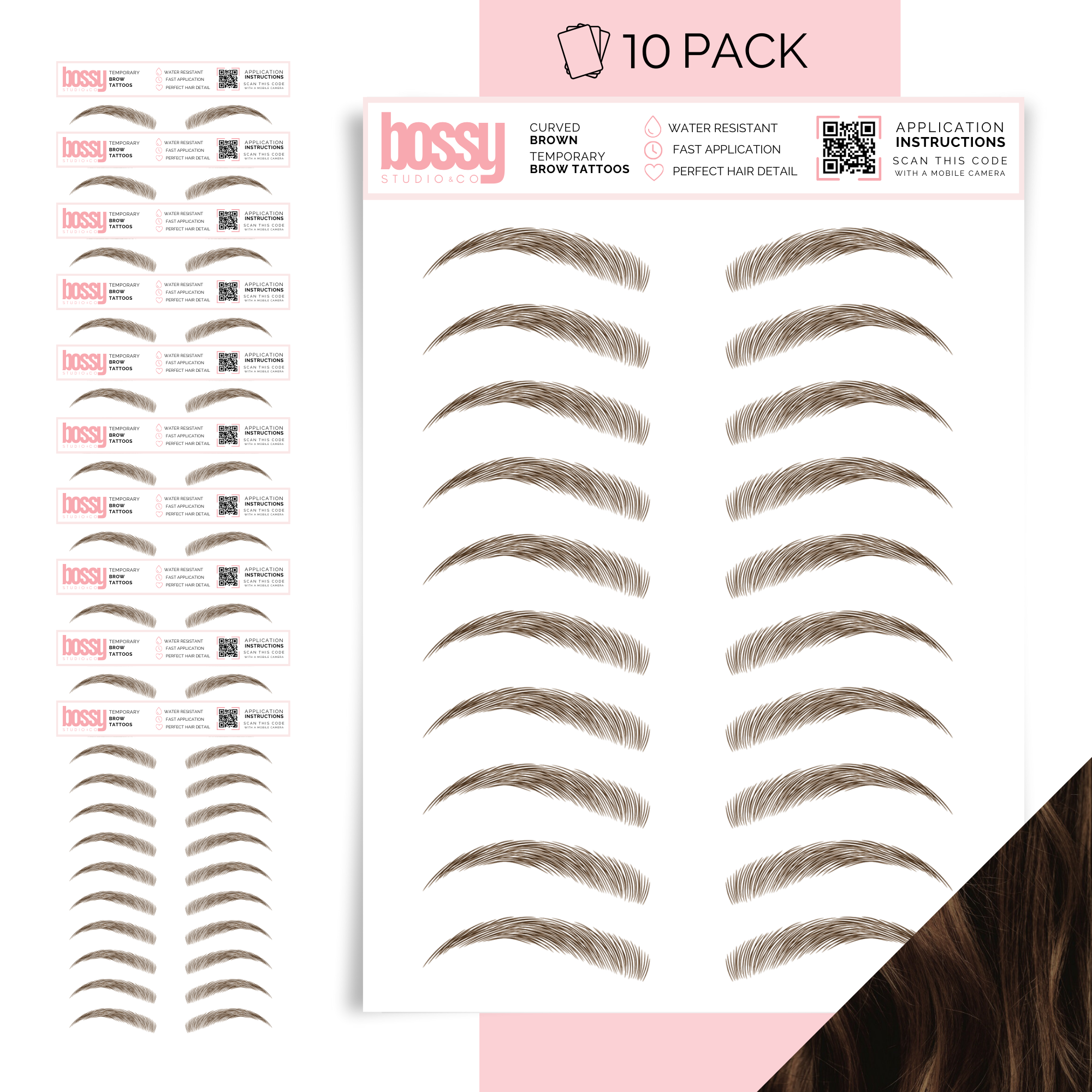 Temporary Brow Tattoo 10 Packs