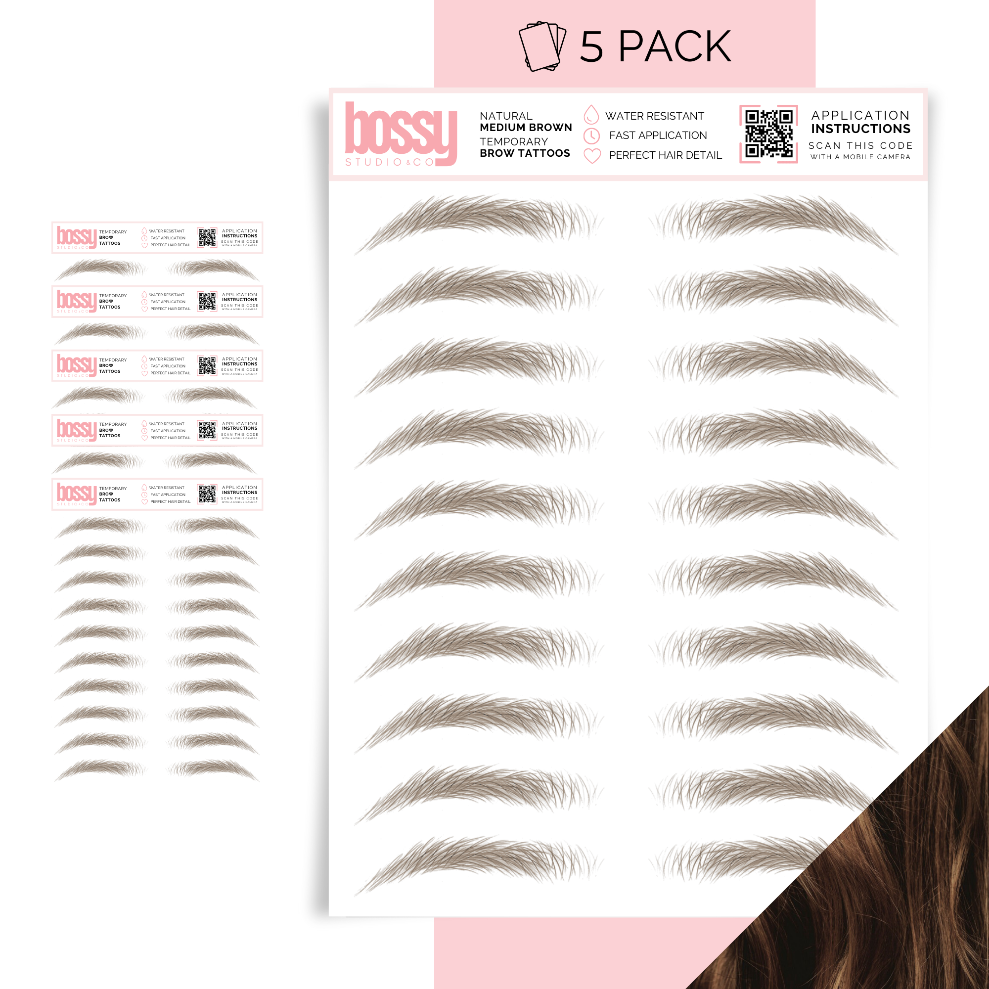 Temporary Brow Tattoo 5 Packs