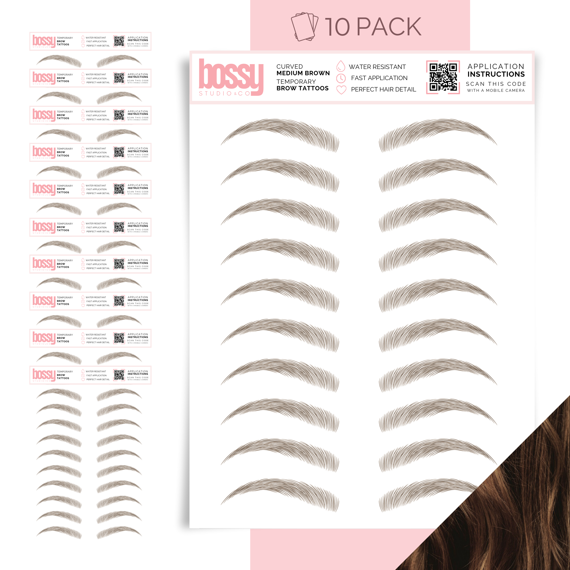 Temporary Brow Tattoo 10 Packs