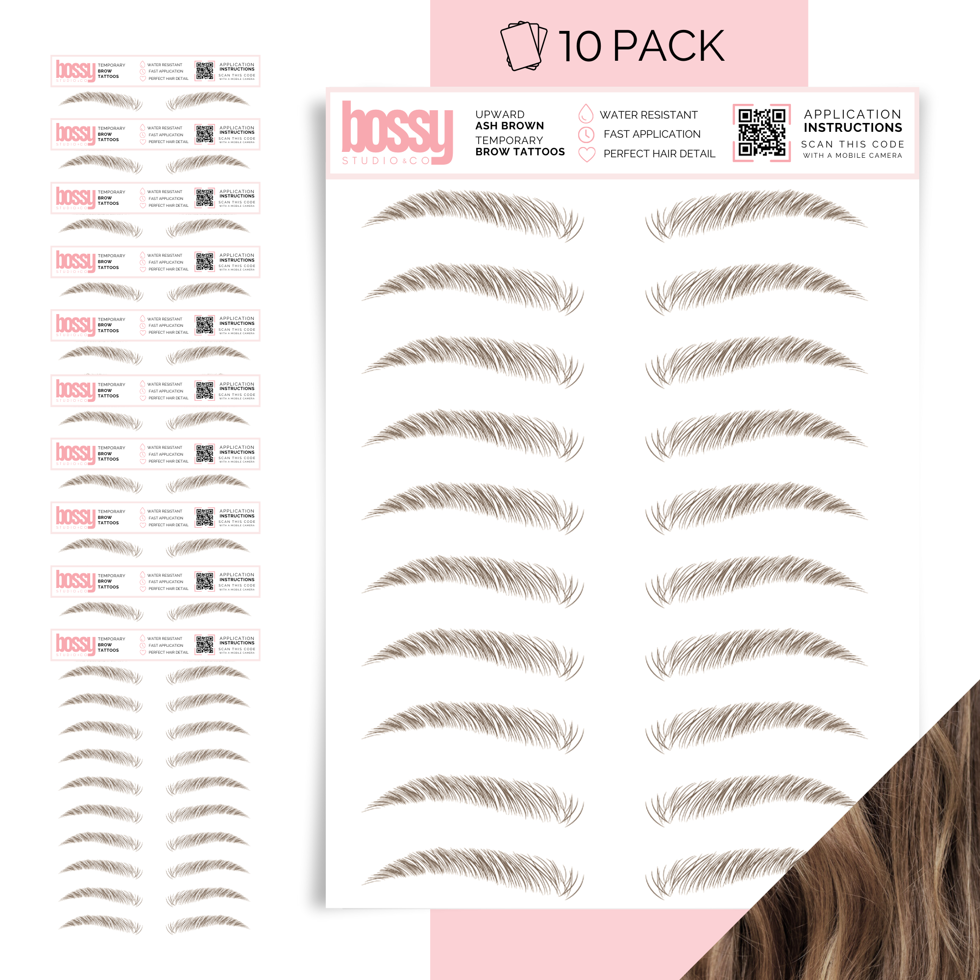 Temporary Brow Tattoo 10 Packs