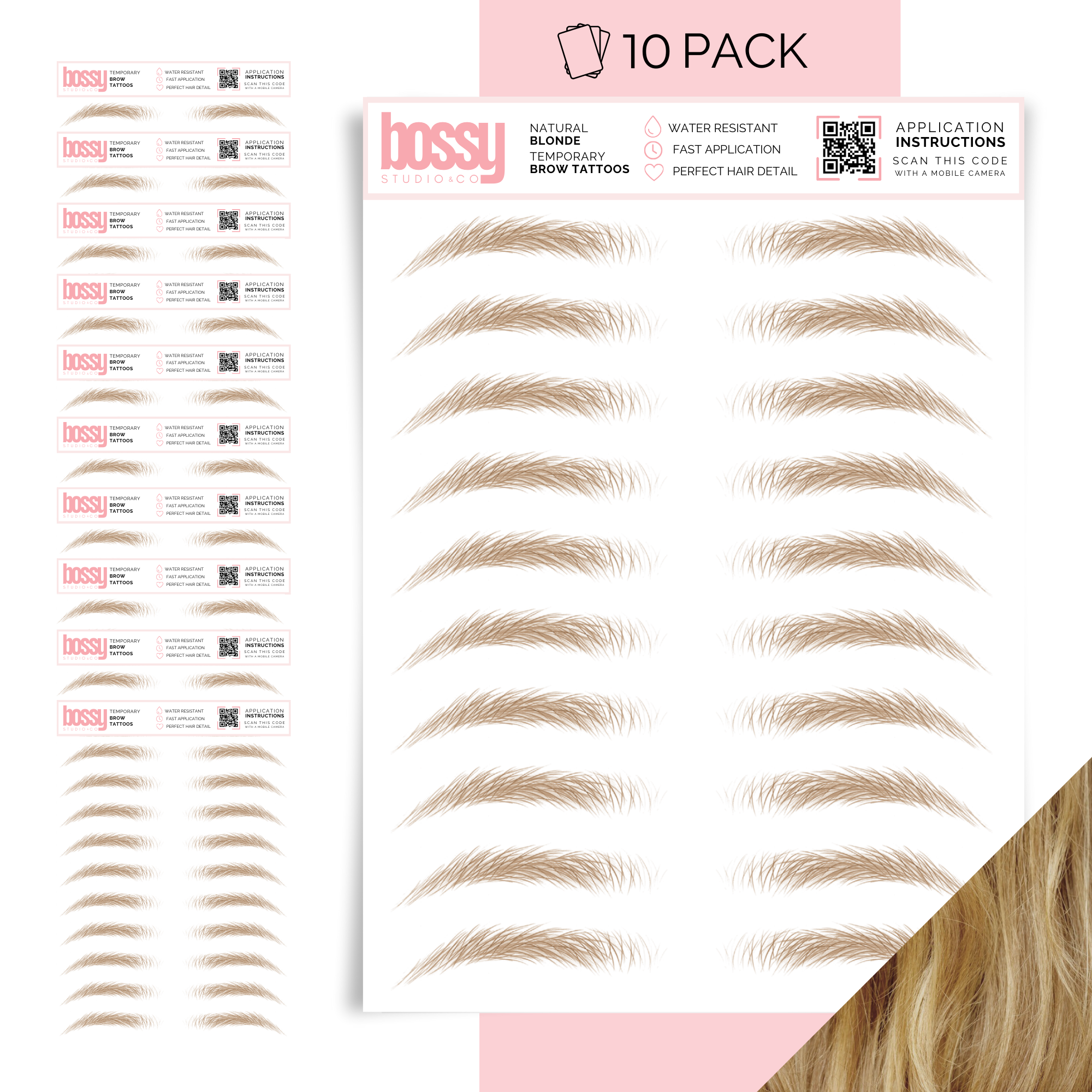 Temporary Brow Tattoo 10 Packs