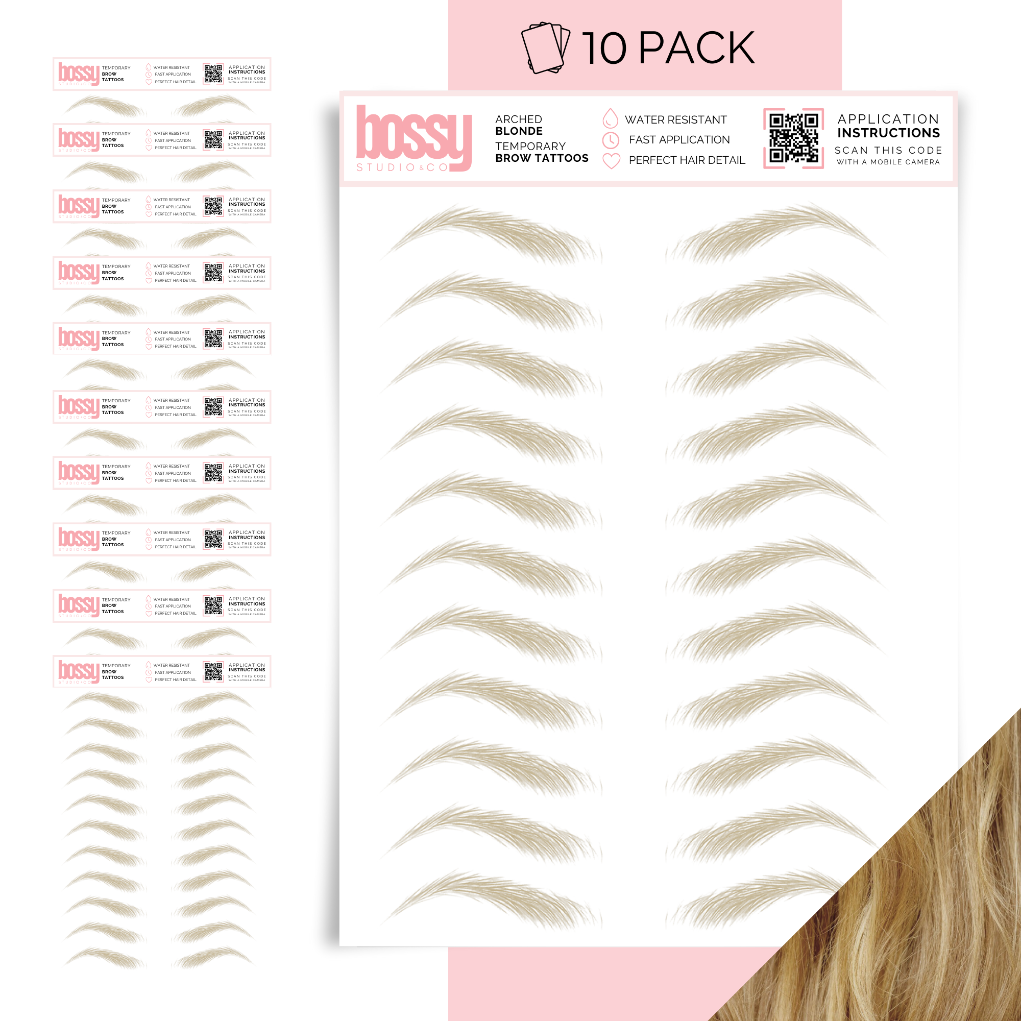 Temporary Brow Tattoo 10 Packs