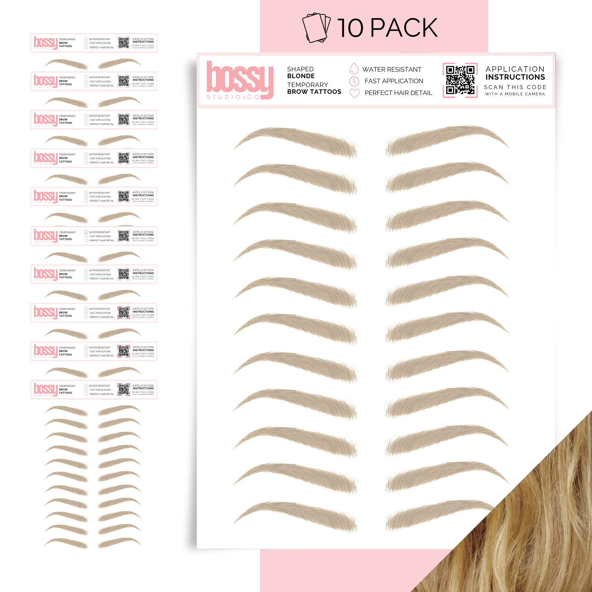 Temporary Brow Tattoo 10 Packs