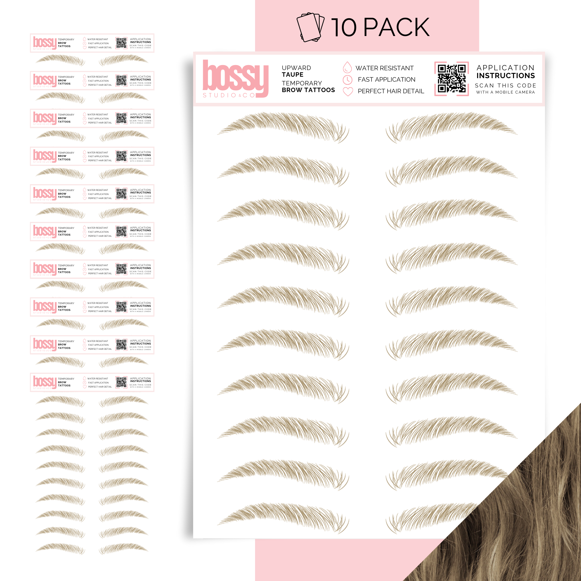 Temporary Brow Tattoo 10 Packs