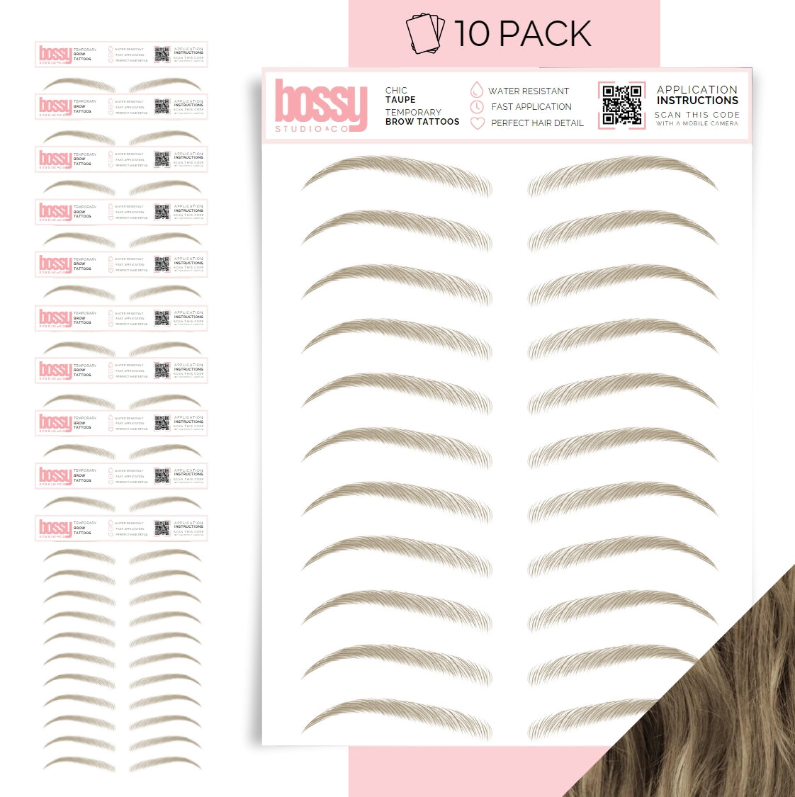 Temporary Brow Tattoo 10 Packs