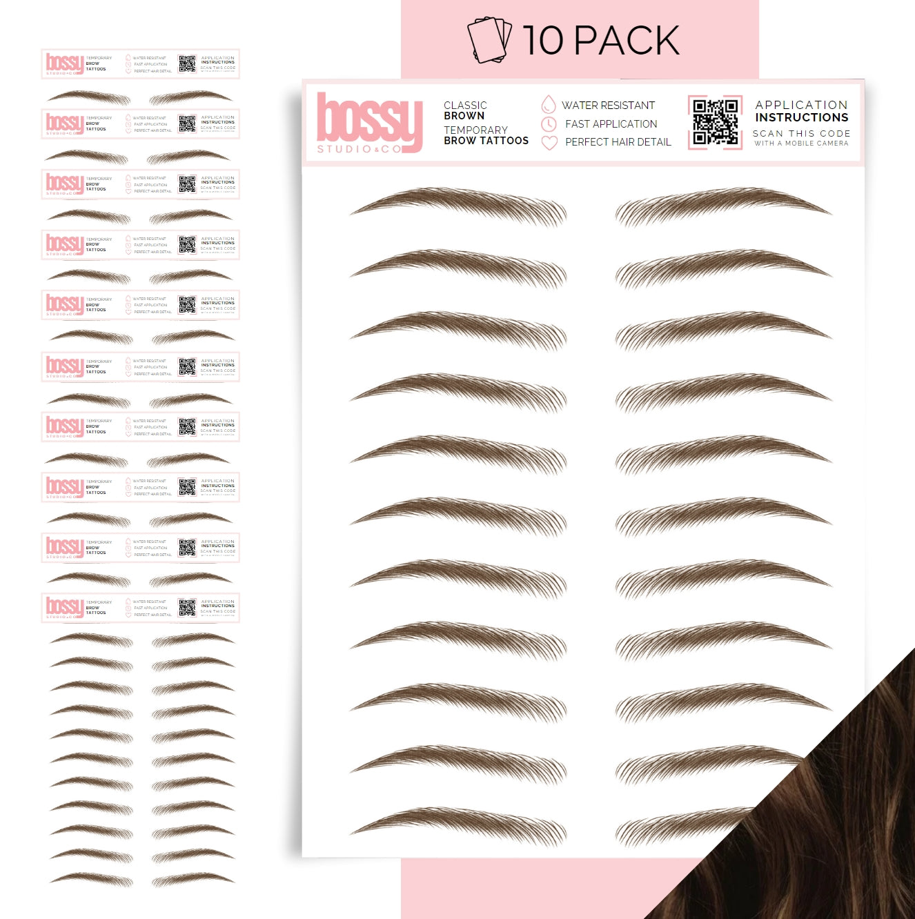 Temporary Brow Tattoo 10 Packs