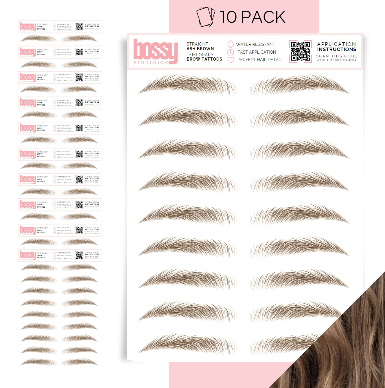 Temporary Brow Tattoo 10 Packs